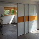 Раздвижная межкомнатная алюминиевая перегородка